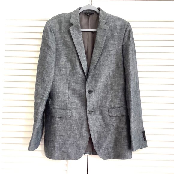 BANANA REPUBLIC 100% Linen Blazer, Men's 40L Grey  Slim Fit - Picture 1 of 13